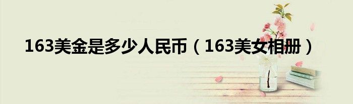 163美金是多少人民币【163美女相册】