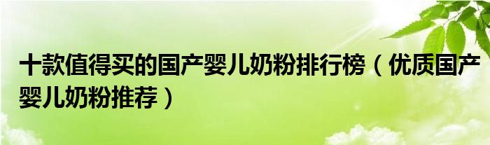 十款值得买的国产婴儿奶粉排行榜【优质国产婴儿奶粉推荐】