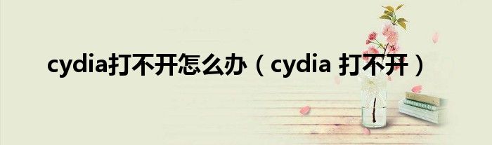 cydia打不开怎么办【cydia 打不开】