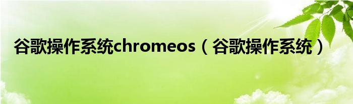 谷歌操作系统chromeos【谷歌操作系统】