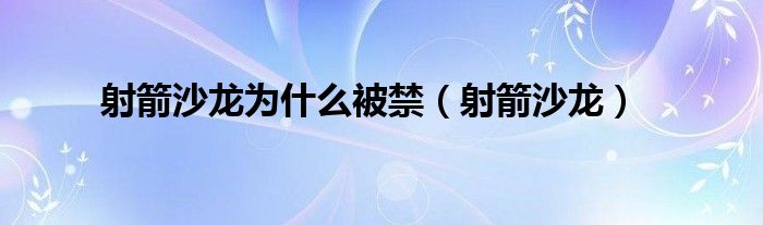 射箭沙龙为什么被禁【射箭沙龙】