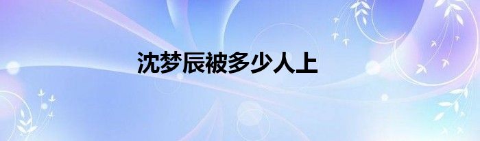 沈梦辰被多少人上