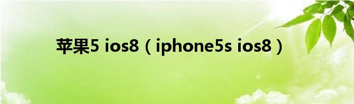 苹果5 ios8【iphone5s ios8】