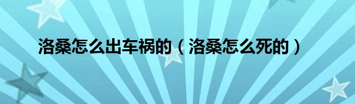 洛桑怎么出车祸的【洛桑怎么死的】