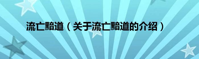 流亡黯道【关于流亡黯道的介绍】